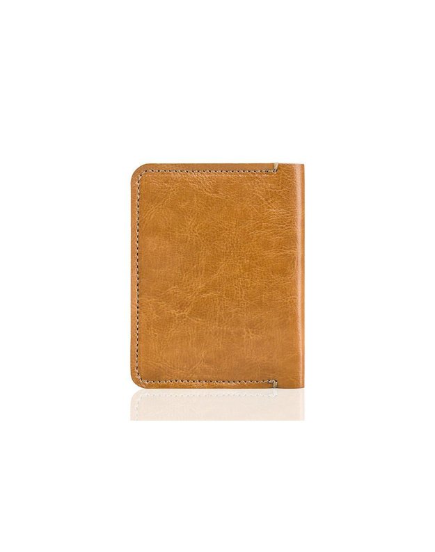 Plāns ādas vīriešu maks SOLIER SW10 SLIM LIGHT BROWN