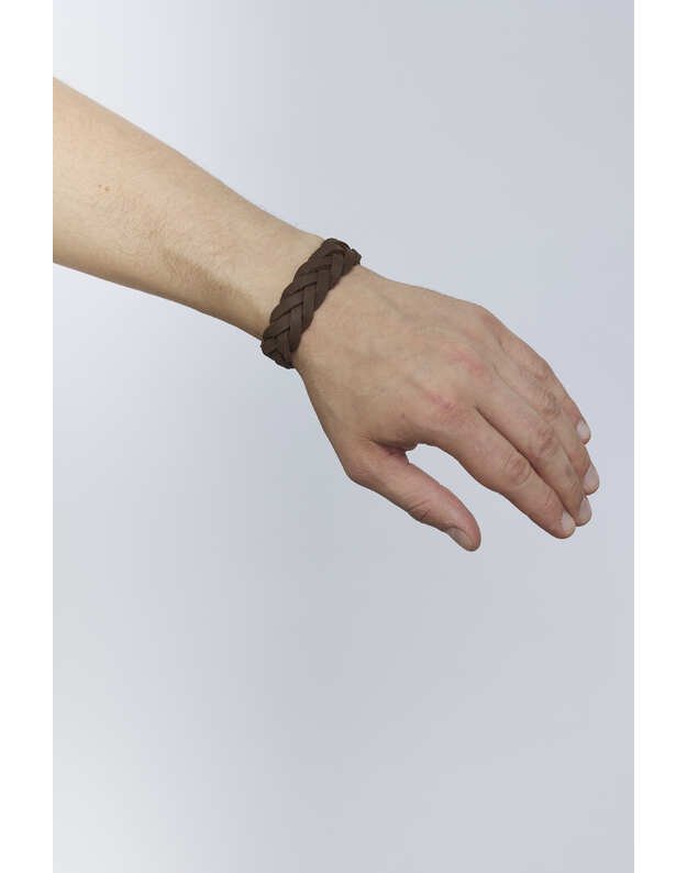 Unisex tamsiai ruda odinė apyrankė APY07 2