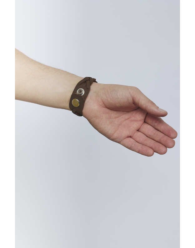 Unisex tamsiai ruda odinė apyrankė APY07 3