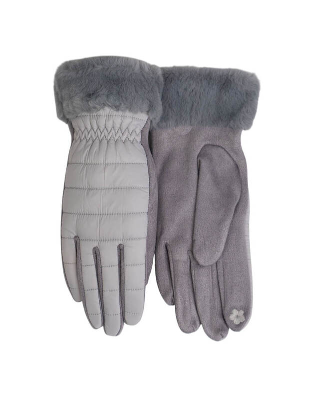 Pilkos Moteriškos Pirštinės Su Pašiltinimu EK200 Pilkos Moteriškos Pirštinės Su Pašiltinimu EK200