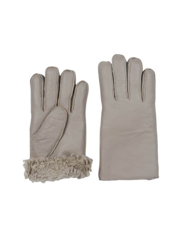 Vīriešu pelēki silti kažokādas cimdi VK68