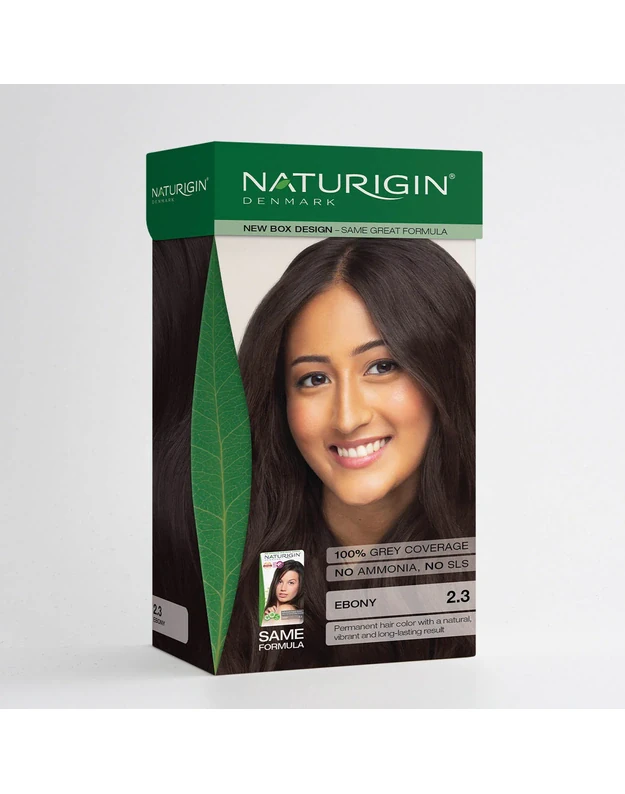 NATURIGIN® - ilgalaikiai plaukų dažai be amoniako ir be parabenų Ebony 2.3