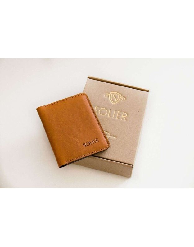 Тонкий мужской кожаный кошелек SOLIER SW10 SLIM BROWN