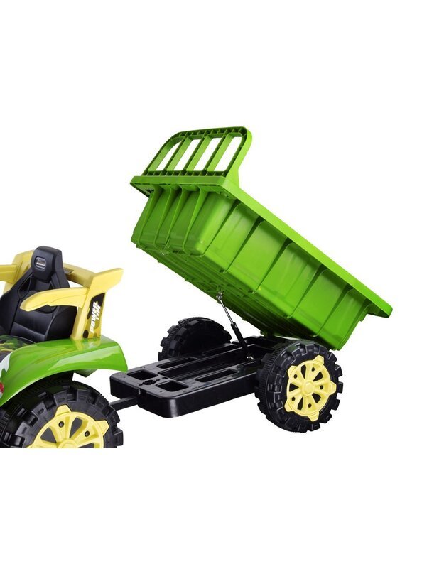 Traktorius su priekaba + nuotolinis valdymo pultas - žalias