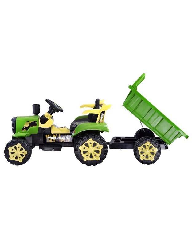 Traktorius su priekaba + nuotolinis valdymo pultas - žalias