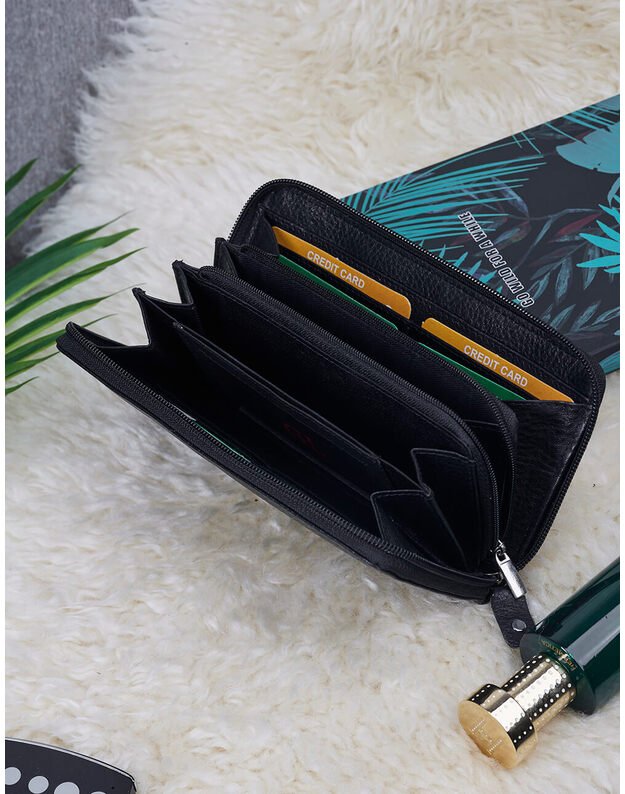 Leather Purse For Women - Black - MPN122