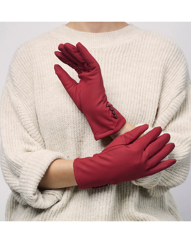 Sieviešu Sarkanās termo cimdi ar skārienjutīgu ekrānu un sildošu TM22 Sieviešu Sarkanās termo cimdi ar skārienjutīgu ekrānu un sildošu TM22