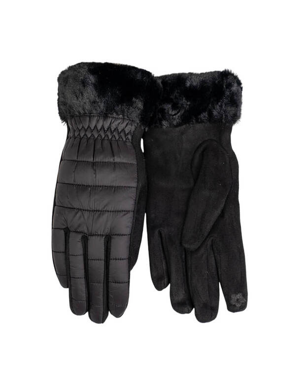 Juodos Moteriškos Pirštinės Su Pašiltinimu EK201 Juodos Moteriškos Pirštinės Su Pašiltinimu EK201