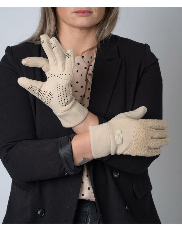 Moteriškos Smėlio Spalvos Pirštinės Su Pašiltinimu Liečiamam Ekranui MB340