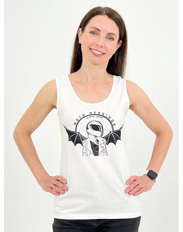 Moteriški marškinėliai Tanktop baltos spalvos MM051