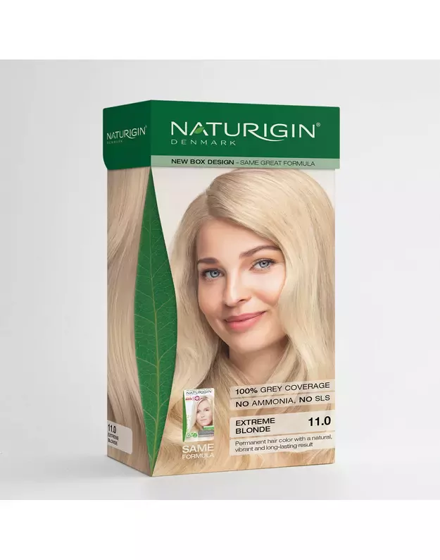 NATURIGIN® - ilgalaikiai plaukų dažai be amoniako ir be parabenų Extremw Blonde 11.0 NATURIGIN® - ilgalaikiai plaukų dažai be amoniako ir be parabenų Extremw Blonde 11.0