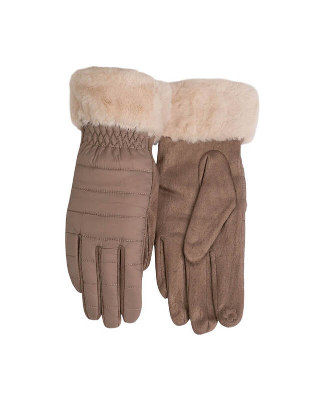 Rudos Moteriškos Pirštinės Su Pašiltinimu EK202 Rudos Moteriškos Pirštinės Su Pašiltinimu EK202