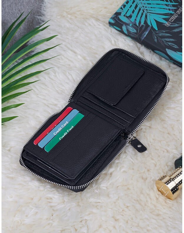 Natūralios Odos Vyriška Piniginė - Juoda- WPV117 1