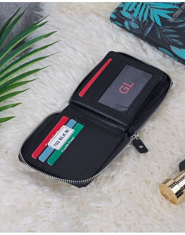 Natūralios Odos Vyriška Piniginė - Juoda- WPV117