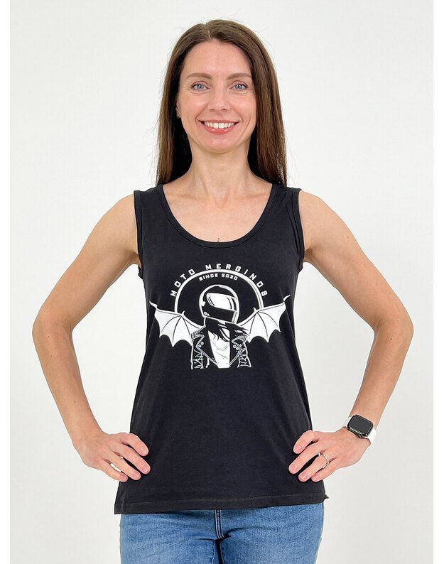 Moteriški marškinėliai Tanktop juodos spalvos MM052