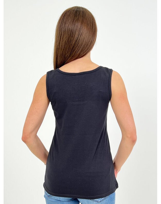 Moteriški marškinėliai Tanktop juodos spalvos MM052 2
