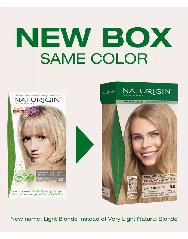 NATURIGIN® - ilgalaikiai plaukų dažai be amoniako ir be parabenų Very Light Natural Blonde 9.0 1