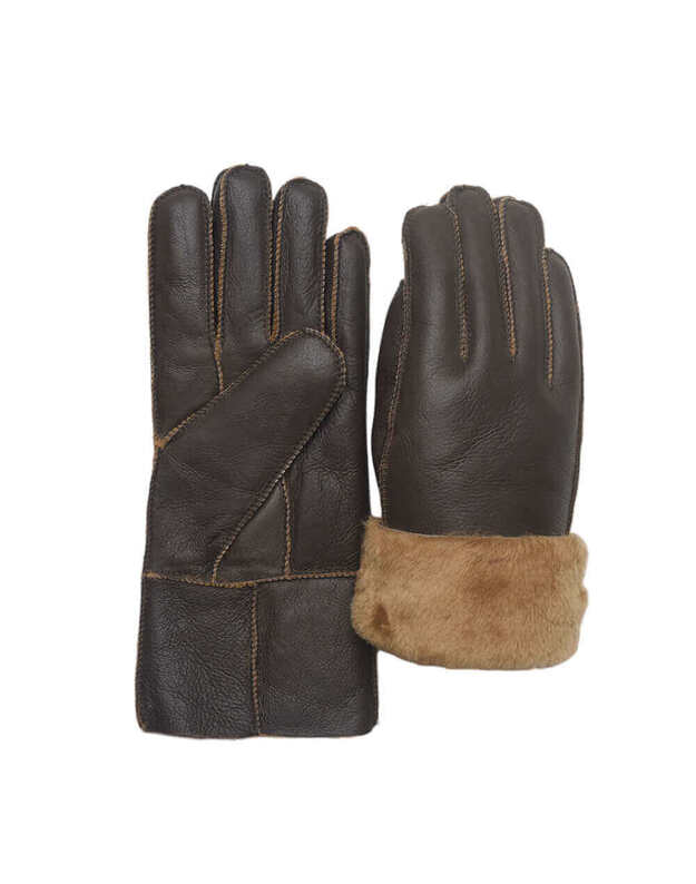 Brown Fur Gloves For Women MKP04 1