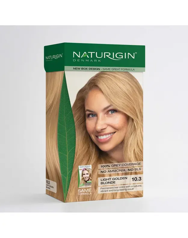 NATURIGIN® - ilgalaikiai plaukų dažai be amoniako ir be parabenų Beige Golden Blonde 10.3