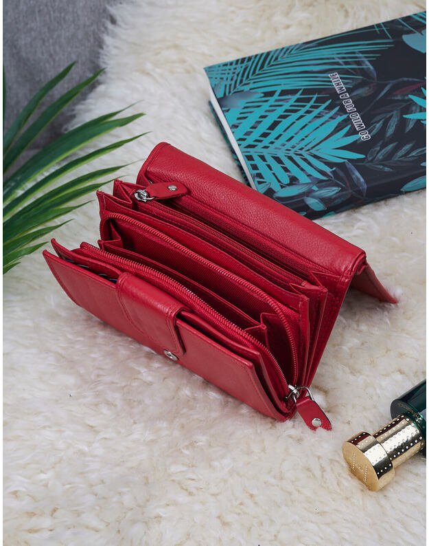 Leather Purse For Women - Red- MPN115