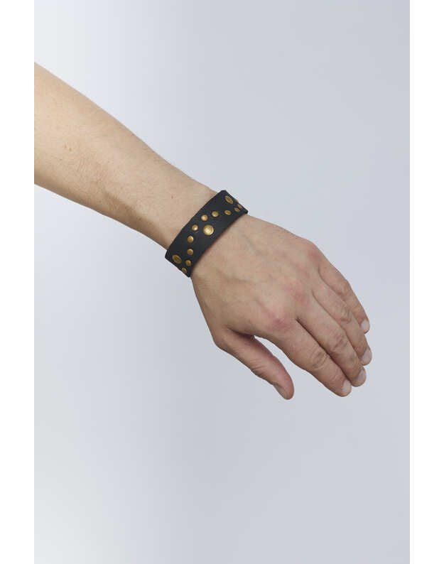 Unisex juoda odinė apyrankė APY05 2