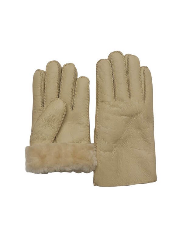 Vīriešu bēši silti kažokādas cimdi VK70