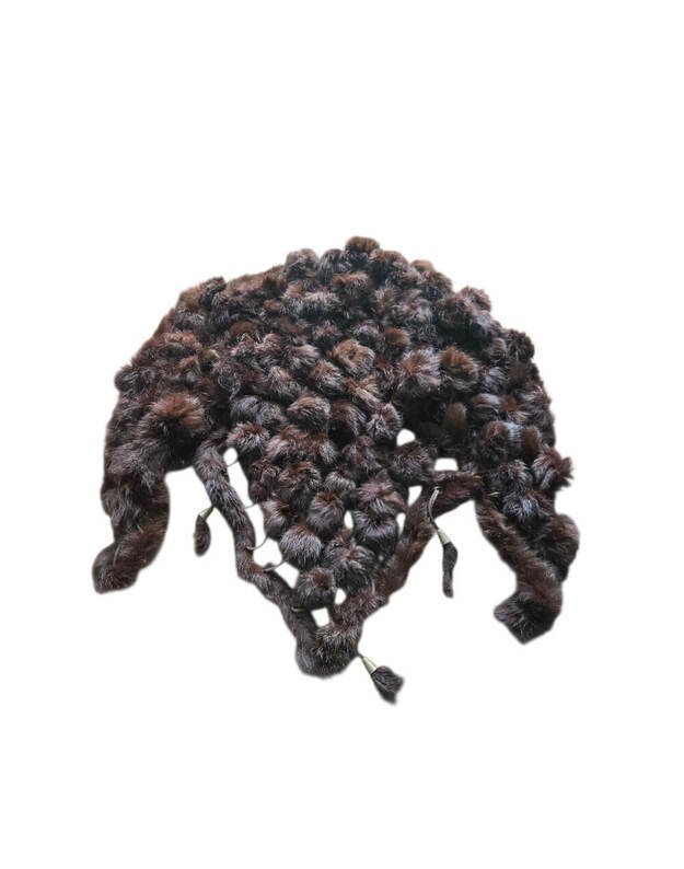 Natūralaus triušio kailio šalikas trikampio formos TRA3003 1