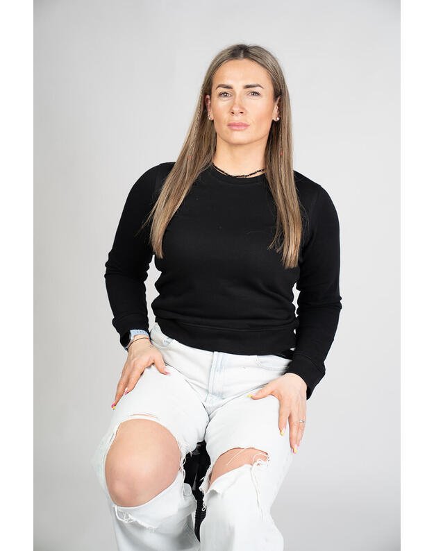 Megztinis be gobtuvo, moteriškas, juodas MM027