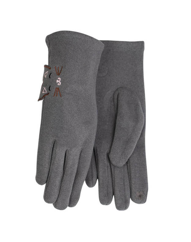 Moteriškos Pilkos Pirštinės Su Pašiltinimu Liečiamam Ekranui MB312 Moteriškos Pilkos Pirštinės Su Pašiltinimu Liečiamam Ekranui MB312