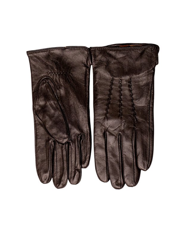 Vyriškos Rudos Natūralios Odos Pirštinės Su Vilnoniu Pamušalu VO89 1