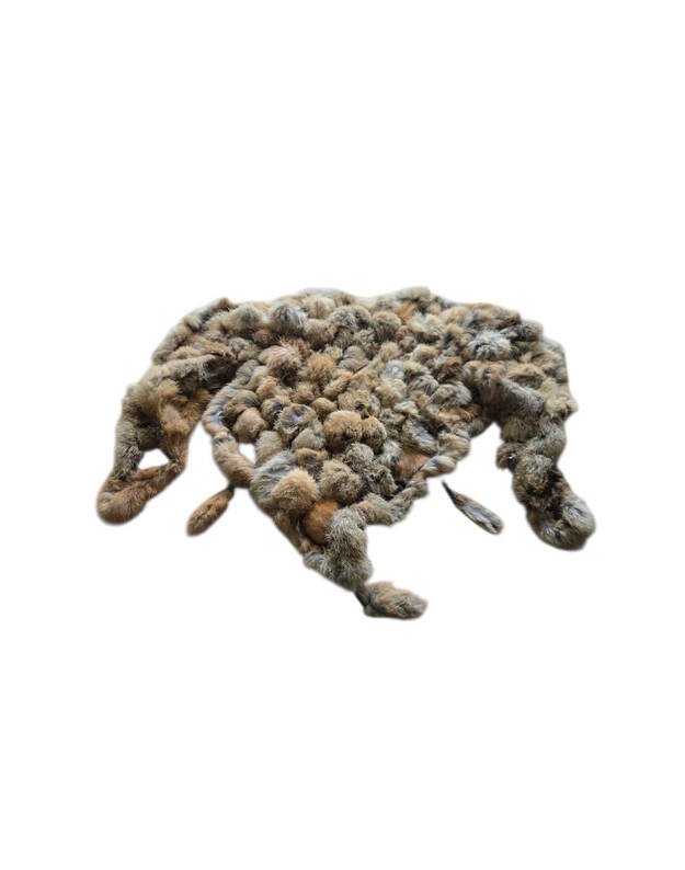 Natūralaus triušio kailio šalikas trikampio formos TRA3004 2