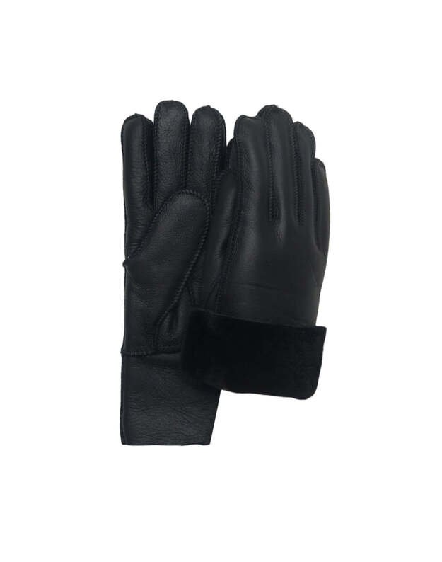 Sieviešu melni silti kažokādas cimdi MKP06 1