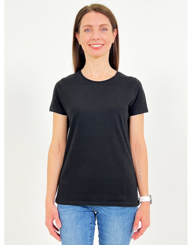 Moteriški marškinėliai ladies B&C juodos spalvos MM001 2