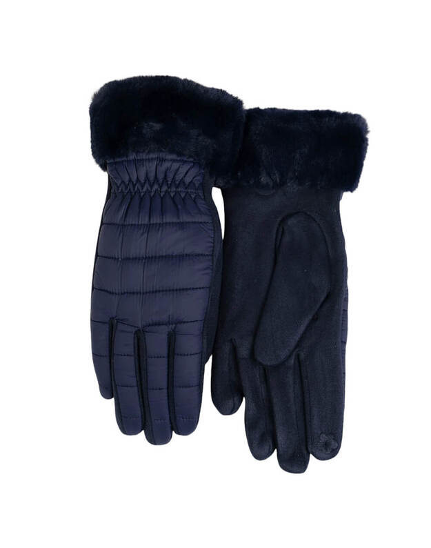 Mėlynos Moteriškos Pirštinės Su Pašiltinimu EK205 Mėlynos Moteriškos Pirštinės Su Pašiltinimu EK205