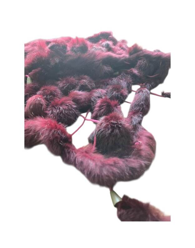 Natūralaus triušio kailio šalikas trikampio formos TRA3005 1