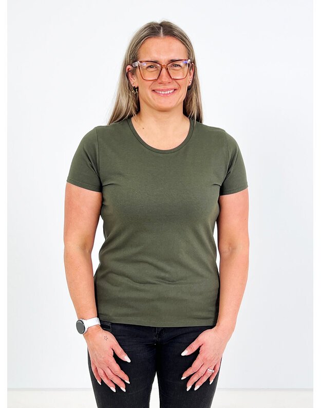 Women's T-shirt ladies B&C green MM004 1