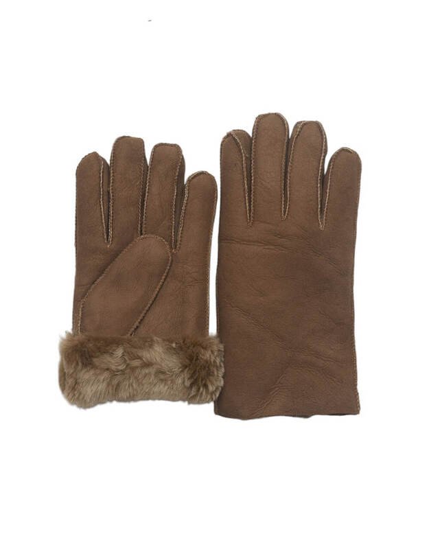 Brūni kažokādas cimdi vīriešiem VK67