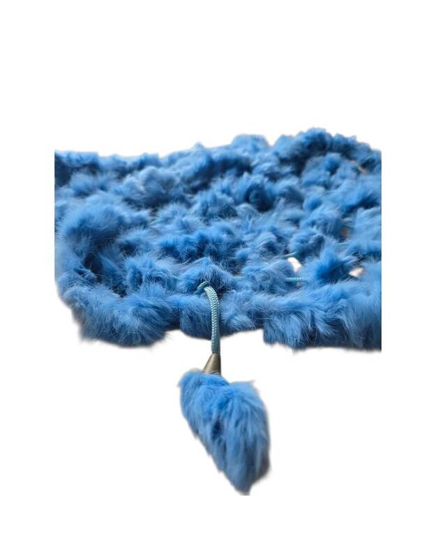 Natūralaus triušio kailio šalikas trikampio formos TRA3007 1