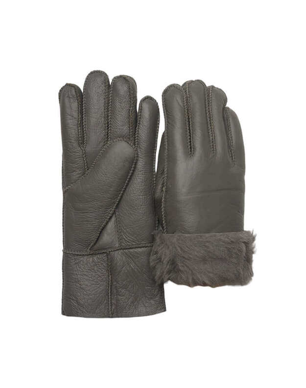 Sieviešu pelēki silti kažokādas cimdi MKP08 1