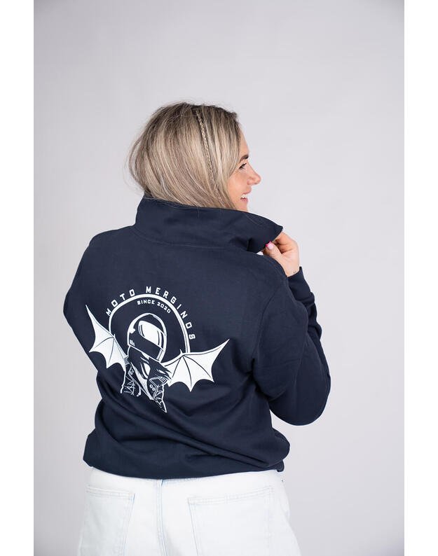 Bliuzons Promodo su užtrauktuku, premium klasė, oversize, mėlynas MM021 1