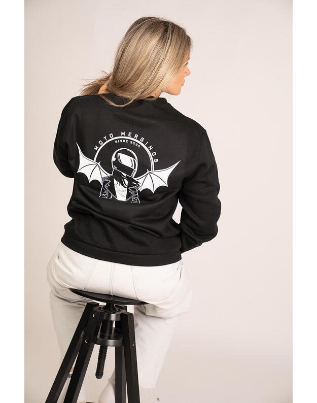 Megztinis be gobtuvo, oversize, juodas MM029 1