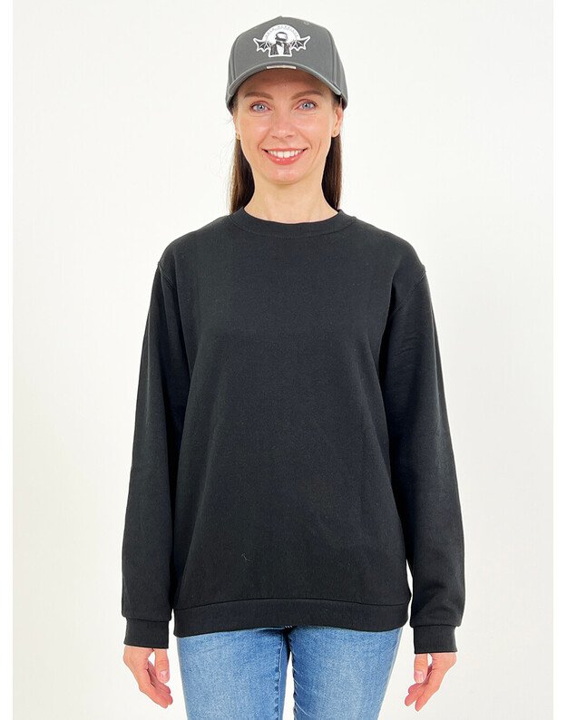 Megztinis be gobtuvo, oversize, juodas MM029 1