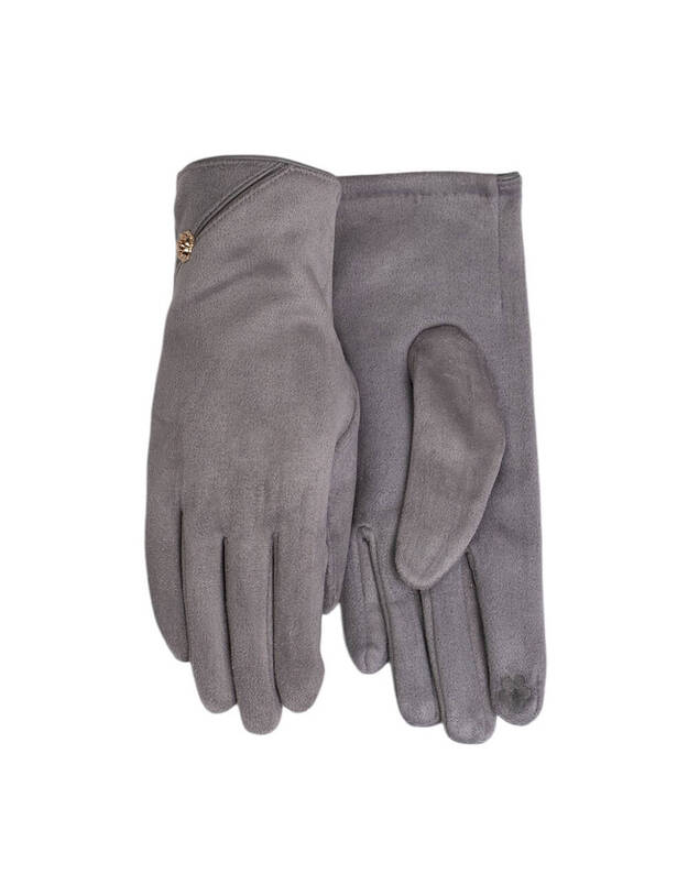 Moteriškos Pilkos Pirštinės Su Pašiltinimu Liečiamam Ekranui MB302 Moteriškos Pilkos Pirštinės Su Pašiltinimu Liečiamam Ekranui MB302