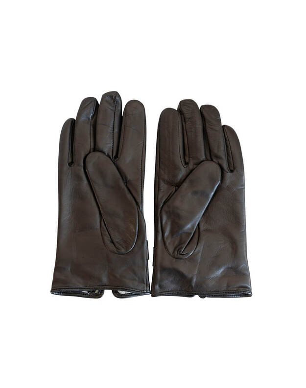 Black Goatskin Gloves For Men With Extra Wool Layer VOZ08 5
