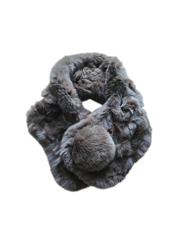 Natūralaus triušio kailio apykaklė KR020