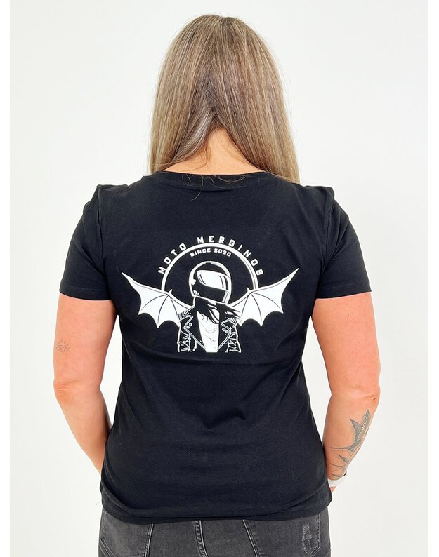 Moteriški marškinėliai V-Neck juodi MM047