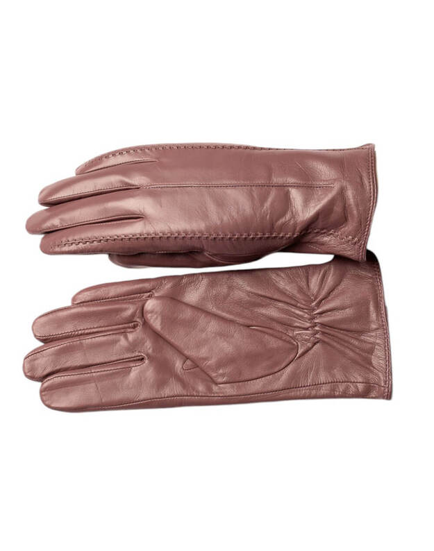 Moteriškos Alyvinės Natūralios Ožkos Odos Pirštinės Su Vilnoniu Pamušalu MOVZ13 2