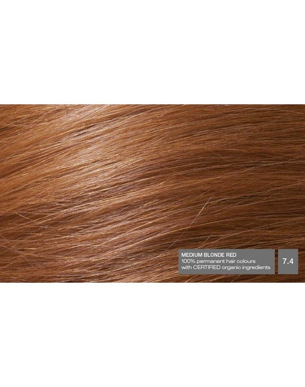 NATURIGIN® - ilgalaikiai plaukų dažai be amoniako ir be parabenų Medium Blonde Red 7.4