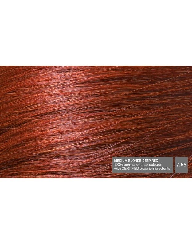 NATURIGIN® - ilgalaikiai plaukų dažai be amoniako ir be parabenų Medium Blonde Deep Red 7.55