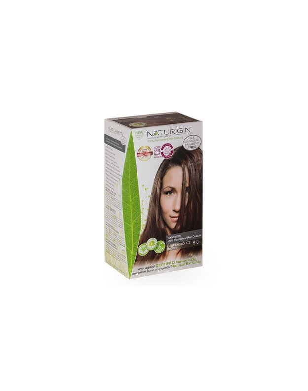 NATURIGIN® - ilgalaikiai plaukų dažai be amoniako ir be parabenų Light Chocolate Brown 5.0